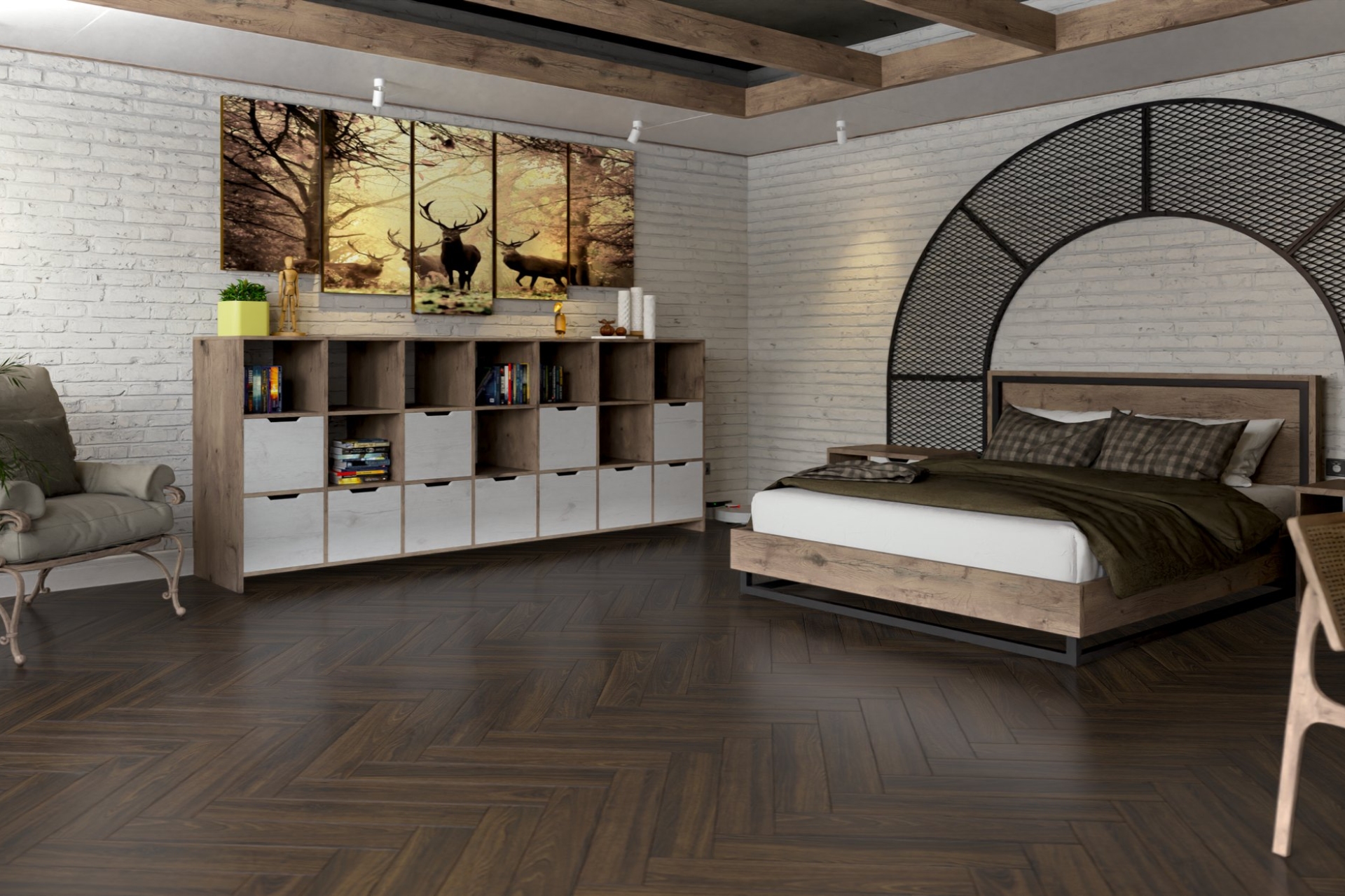 Инженерный паркет «Damy Floor» Шоколадный (укладка елочкой) — купить в Екатеринбурге